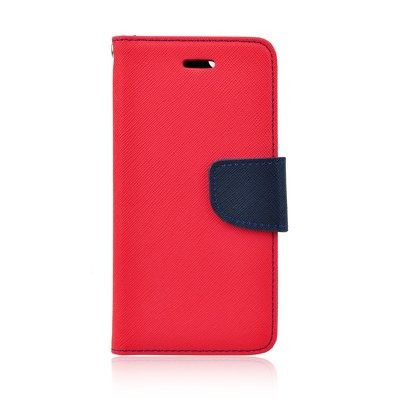 Fancy Xiaomi Redmi 10 / Redmi Note 11 4G oldalra nyíló mágneses könyv tok szilikon belsővel piros - kék