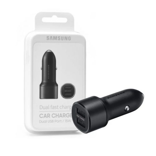 BLISZTERES Samsung EP-L1100NBEGWW fekete gyári autós gyorstöltõ 2XUSB csatlakozóval 2A 15W