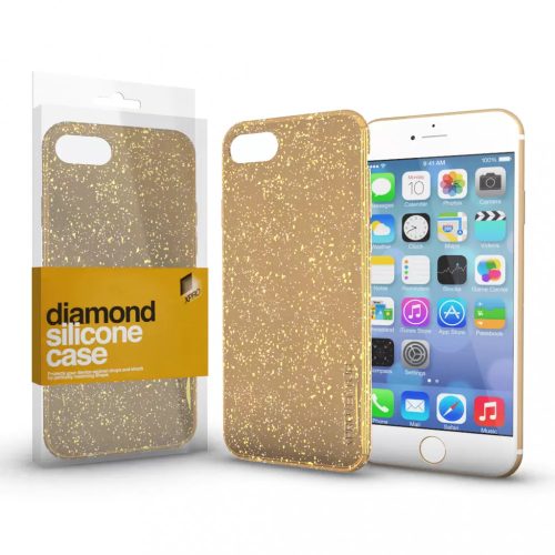 Szilikon tok (Diamond) Arany Apple iPhone 7 / 8 / SE (2020) / SE (2022) készülékhez