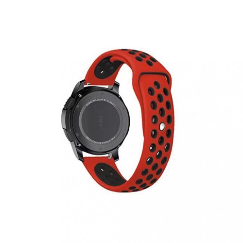 Samsung Watch / Gear S3 lélegző szíj piros / fekete L méret (22mm)