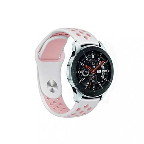 Samsung Watch / Gear S3 lélegző szíj Fehér / Pink L méret (22mm)
