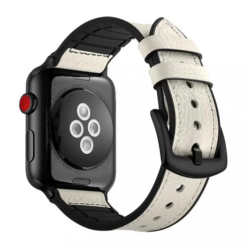 Apple Watch szilikon / bőr szíj Fehér 42mm / 44mm / 45mm