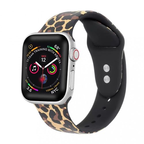 Apple watch nyomtatott szilikon szíj leopárd mintás 42mm / 44mm / 45mm