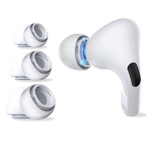 Szilikon fülcsúcsok Apple Airpods Pro 3-csomagos Tech-Protect fehérhez