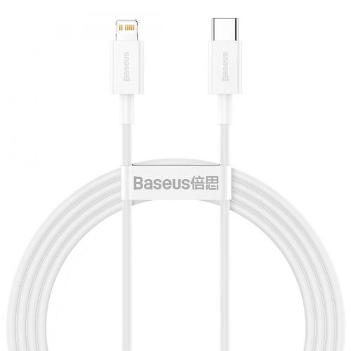 Baseus Superior Series Kábel USB-C Lightning, 20W, PD, 1,5m Fehér