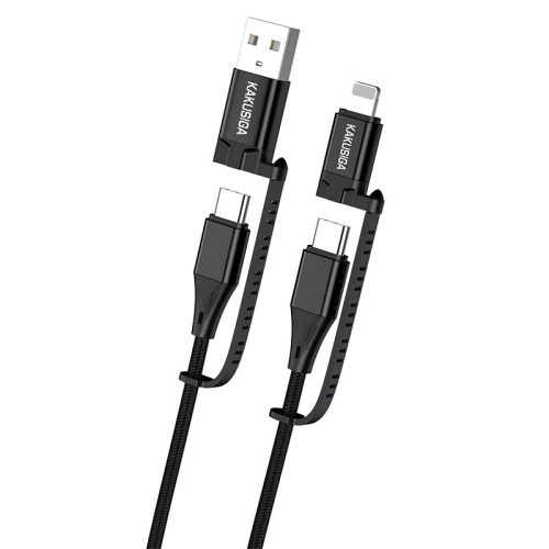 KAKU Kábel KSC-654 Tuojie 4 in 1 - USB + Type C - Type C + Lightning - 1,2 m fekete