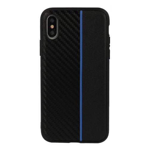 MOTO CARBON Tok SAMSUNG Galaxy A6 Plus 2018 fekete kék stripe