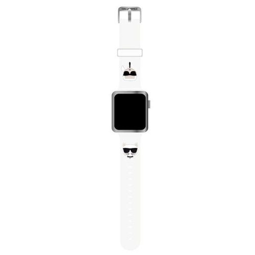 WatCh szíj Apple WatCh Szilikon Karl Lagerfeld És Choupette fejekhez 38/40mm KLAWMSLCKW Fehér