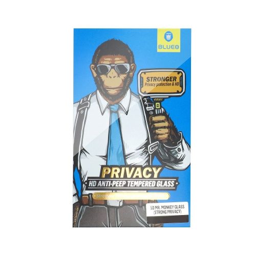 5D Mr. Monkey Üvegfólia - Apple iPhone X/XS/11 Pro Fekete (Strong Privacy)
