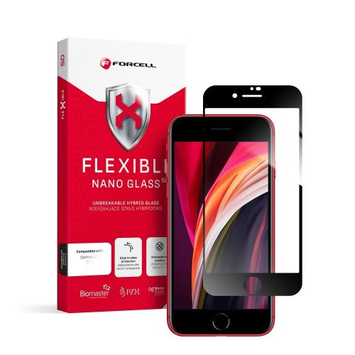 Forcell Flexible Nano Üveg 5D Iphone 7/8/SE 2020 4,7" Fekete