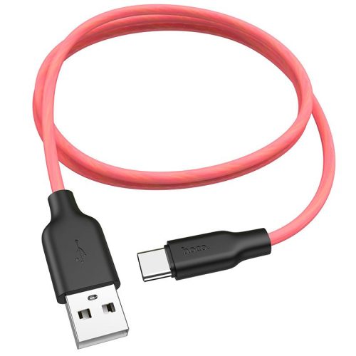 HOCO Kábel USB Plus Szilikon Töltő Adat Kábel Type C X21  Fekete&Piros