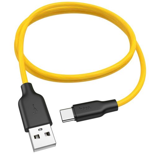 HOCO Kábel USB Plus Szilikon Töltő Adat Kábel Type C X21  Fekete&Citrom sárga