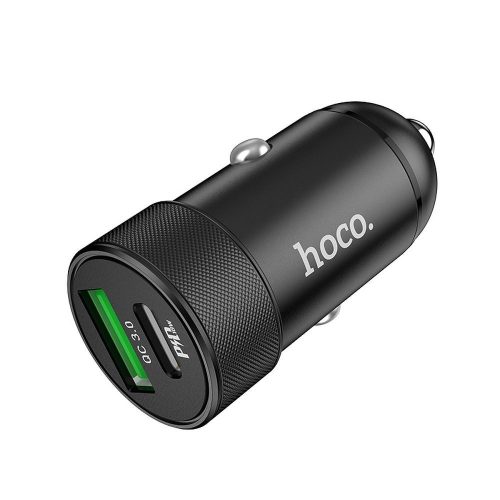 Hoco autós töltő tápellátás PD20W + USB QC3.0 Z32B Fekete