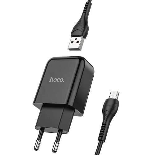HOCO Töltő USB + Kábel Micro 2A N2 Vigour Fekete