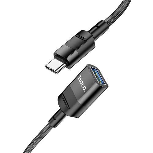 HOCO Kábel USB (femal) / OTG to Type C 3A U107 1,2m Fekete