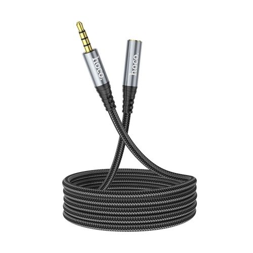 Hoco Kábel 3,5mm audio hosszabbító Kábel apa-nő 1m Fekete