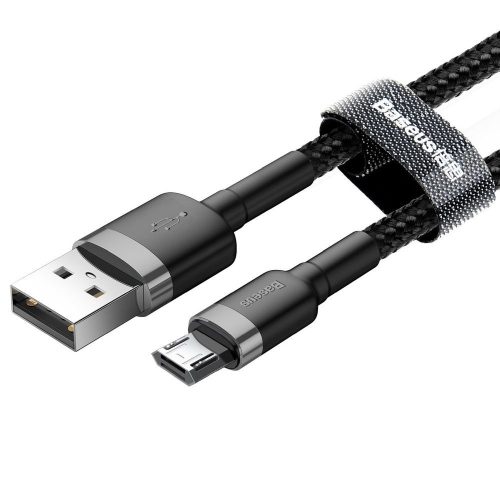 BASEUS Kábel USB Cafule to Micro 2,4A CAMKLF-AG1 1m Szürke-Fekete
